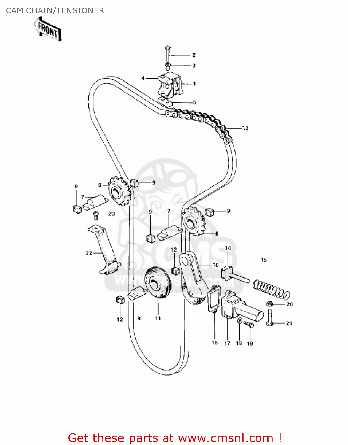 CAM CHAIN/TENSIONER KZ900B1 1976 USA CANADA/ LTD