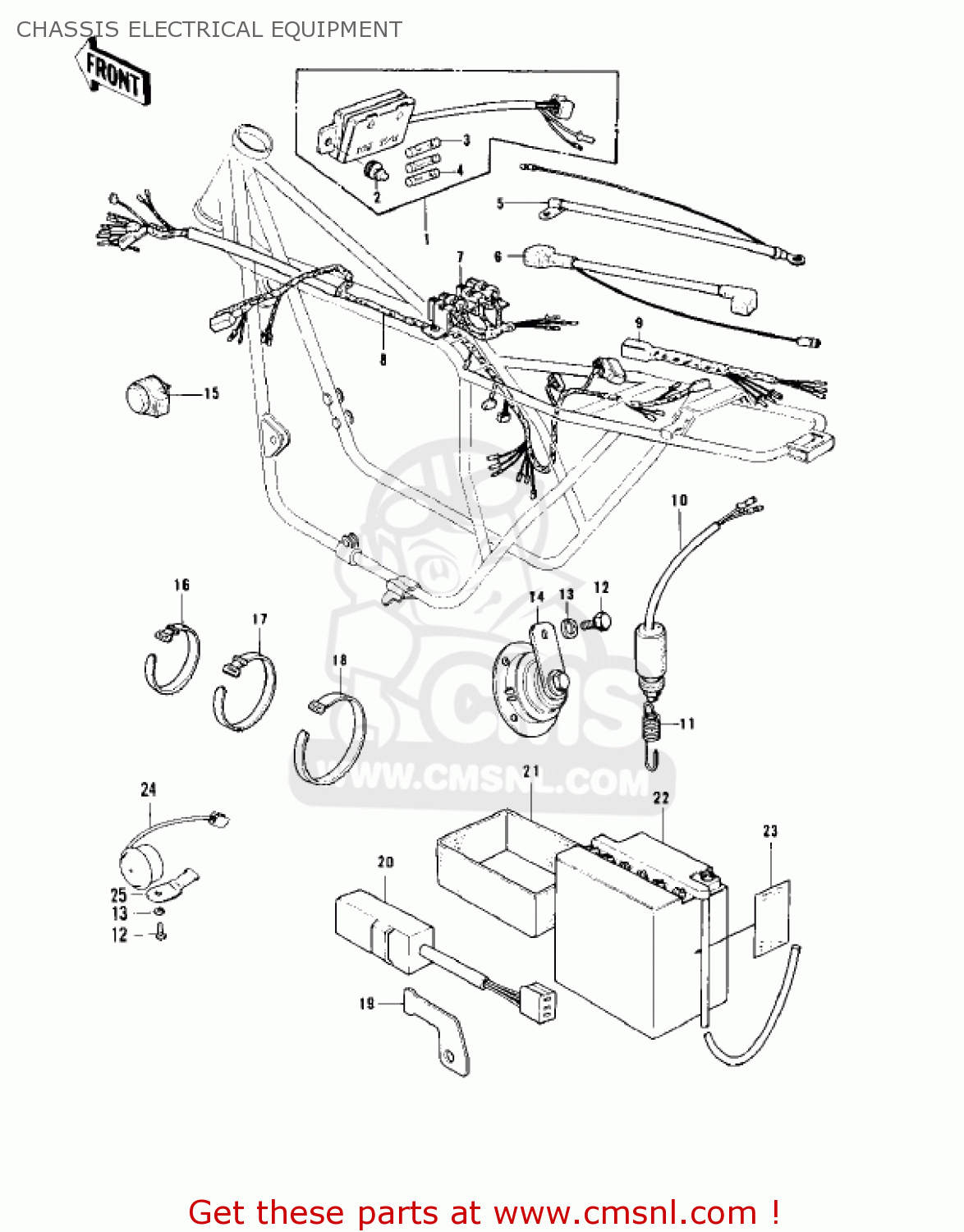 CHASSIS ELECTRICAL EQUIPMENT KZ900B1 1976 USA CANADA/ LTD