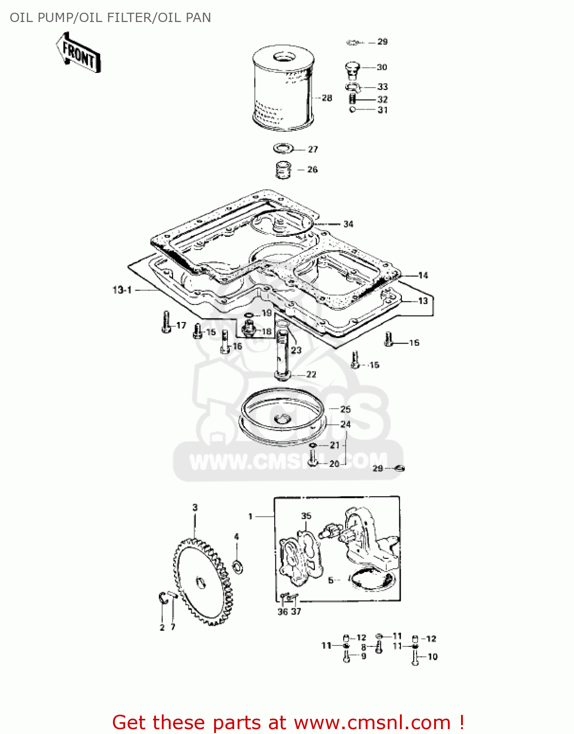 OIL PUMP/OIL FILTER/OIL PAN KZ900B1 1976 USA CANADA/ LTD