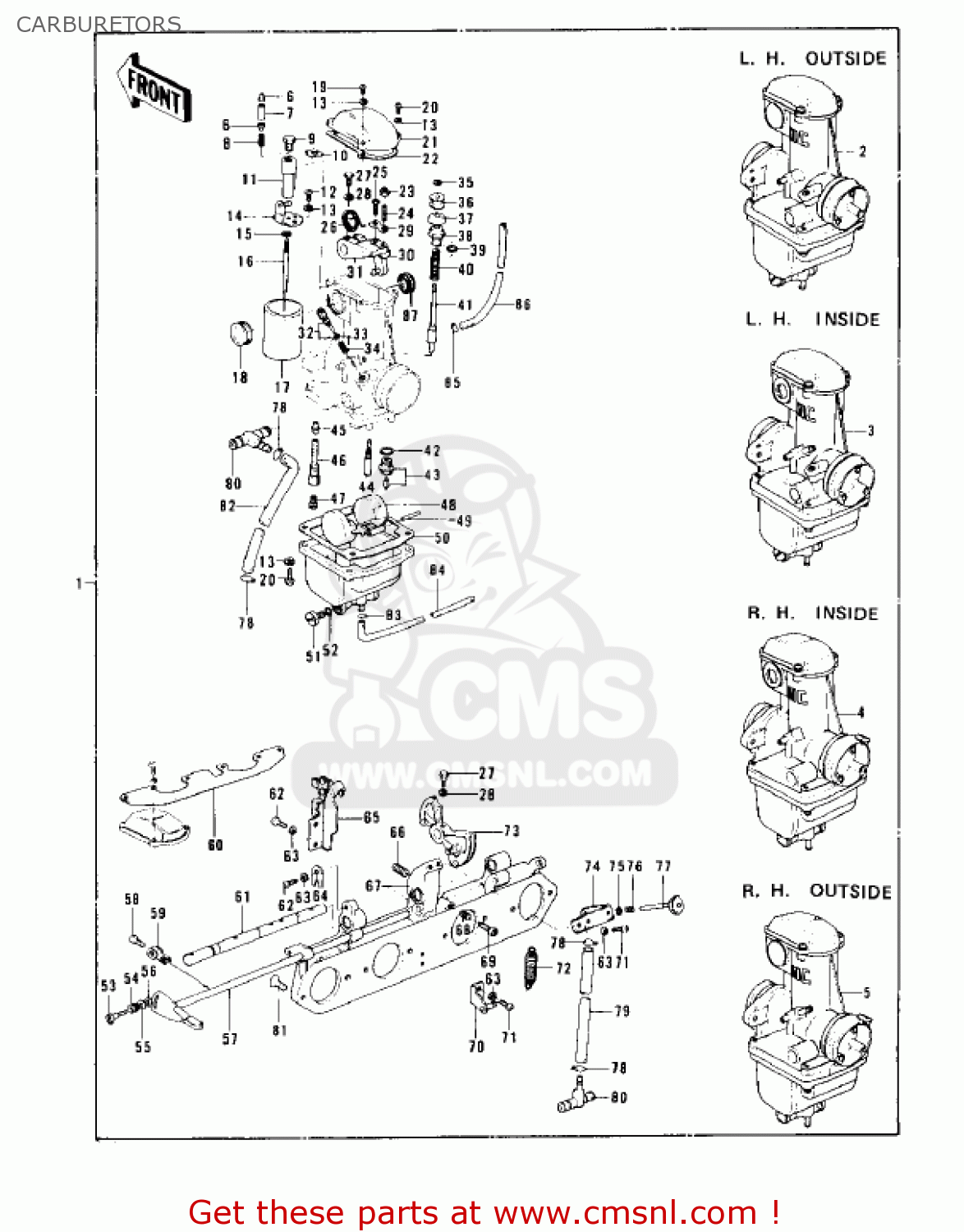 CARBURETORS KZ900B1 1976 USA CANADA/ LTD
