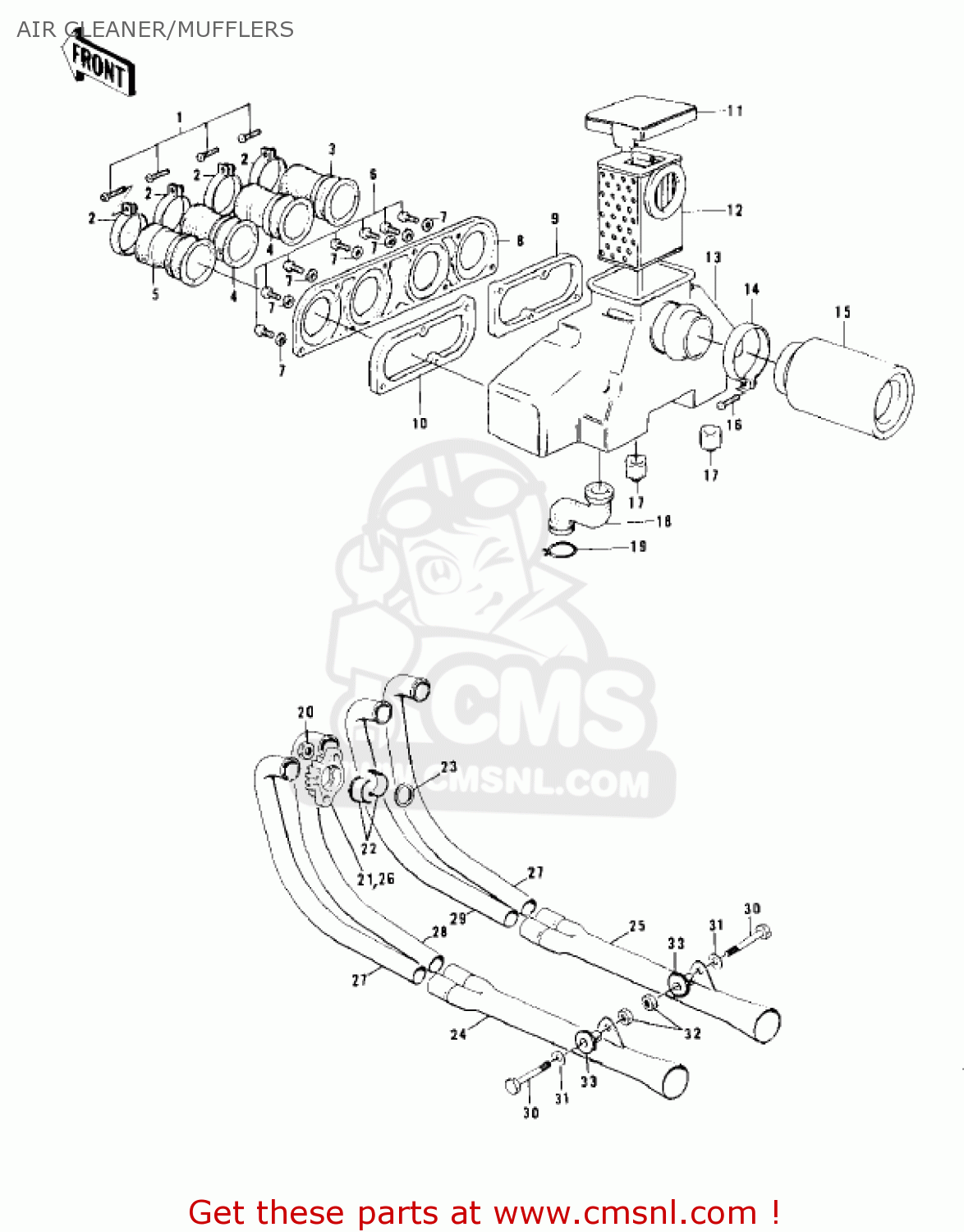 AIR CLEANER/MUFFLERS KZ900B1 1976 USA CANADA/ LTD