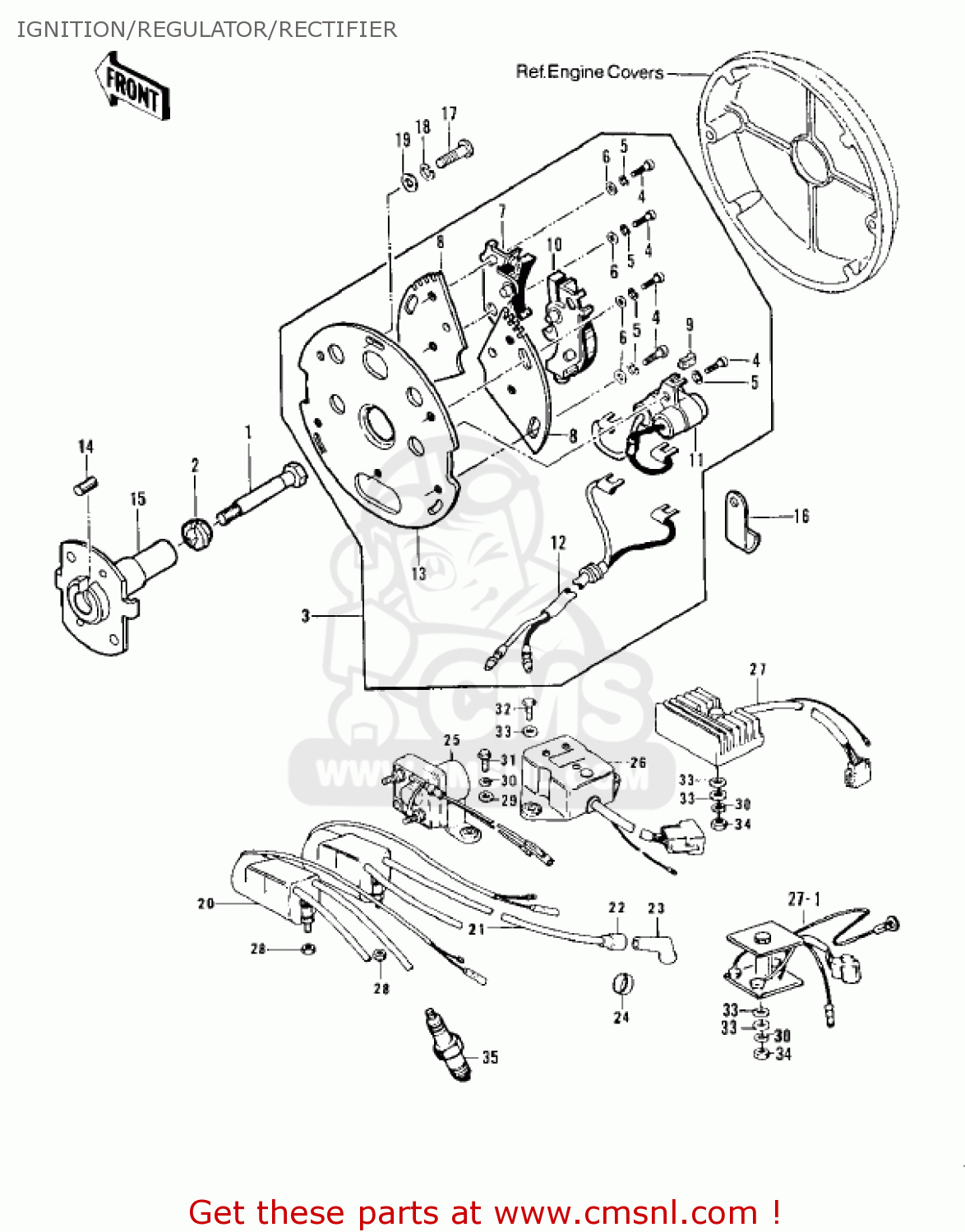 IGNITION/REGULATOR/RECTIFIER KZ900B1 1976 USA CANADA/ LTD