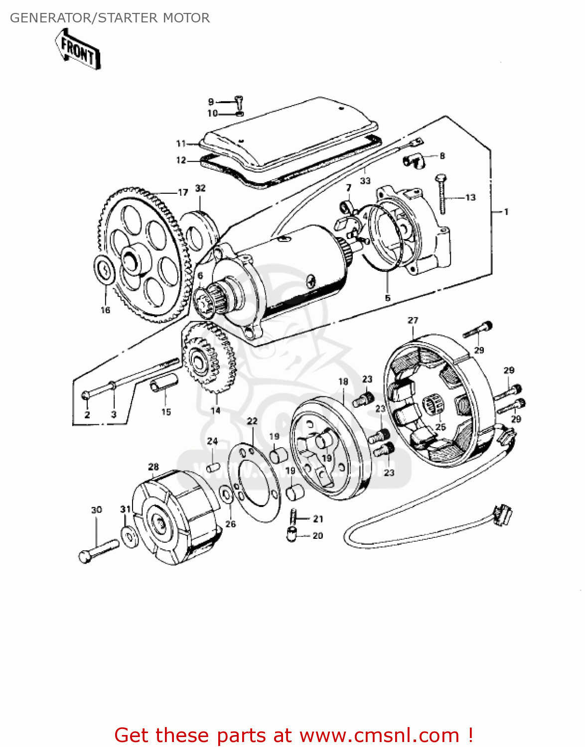 GENERATOR/STARTER MOTOR KZ900B1 1976 USA CANADA/ LTD