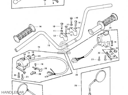 HANDLEBAR - KZ900B1 1976 USA CANADA/ LTD