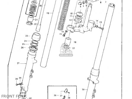 FRONT FORK - KZ900B1 1976 USA CANADA/ LTD