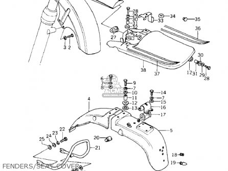 FENDERS/SEAT COVER - KZ900B1 1976 USA CANADA/ LTD