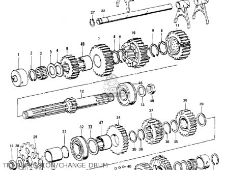 TRANSMISSION/CHANGE DRUM - KZ900B1 1976 USA CANADA/ LTD