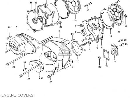 ENGINE COVERS - KZ900B1 1976 USA CANADA/ LTD