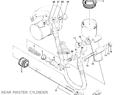 REAR MASTER CYLINDER - KZ900B1 1976 USA CANADA/ LTD