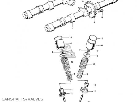 CAMSHAFTS/VALVES - KZ900B1 1976 USA CANADA/ LTD