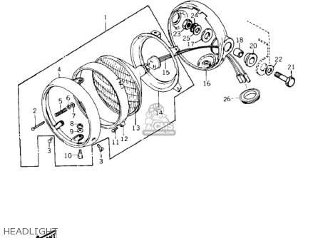 HEADLIGHT - KZ900B1 1976 USA CANADA/ LTD