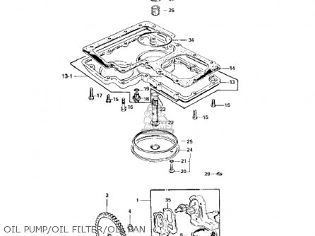 OIL PUMP/OIL FILTER/OIL PAN - KZ900B1 1976 USA CANADA/ LTD