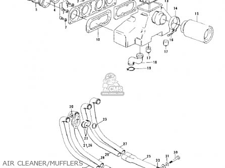 AIR CLEANER/MUFFLERS - KZ900B1 1976 USA CANADA/ LTD
