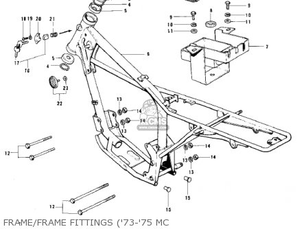 Kawasaki MC1 MIDIBIKE 1973 USA CANADA parts lists and schematics