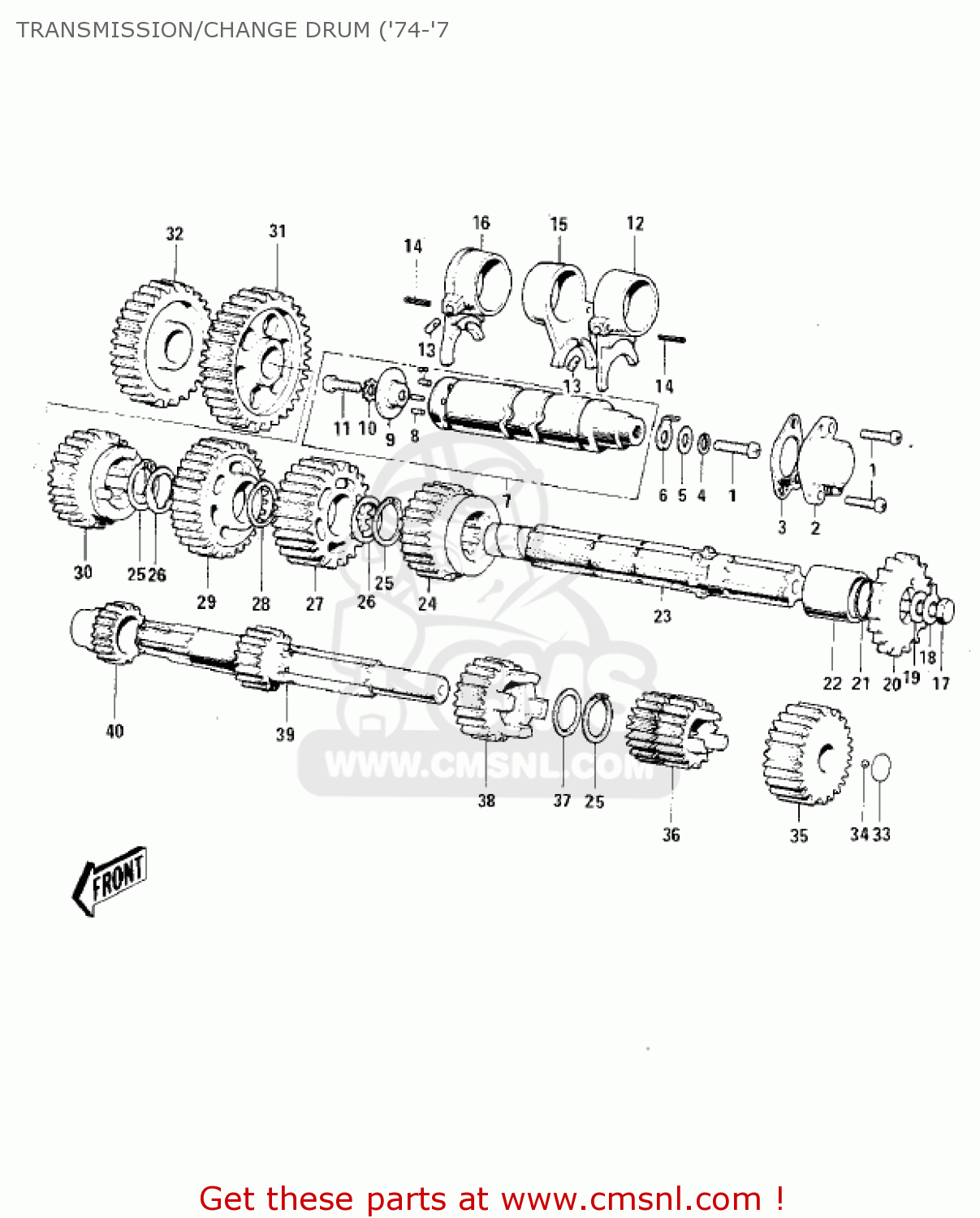 TRANSMISSION/CHANGE DRUM ('74-'7 MC1 MIDIBIKE 1973 USA CANADA