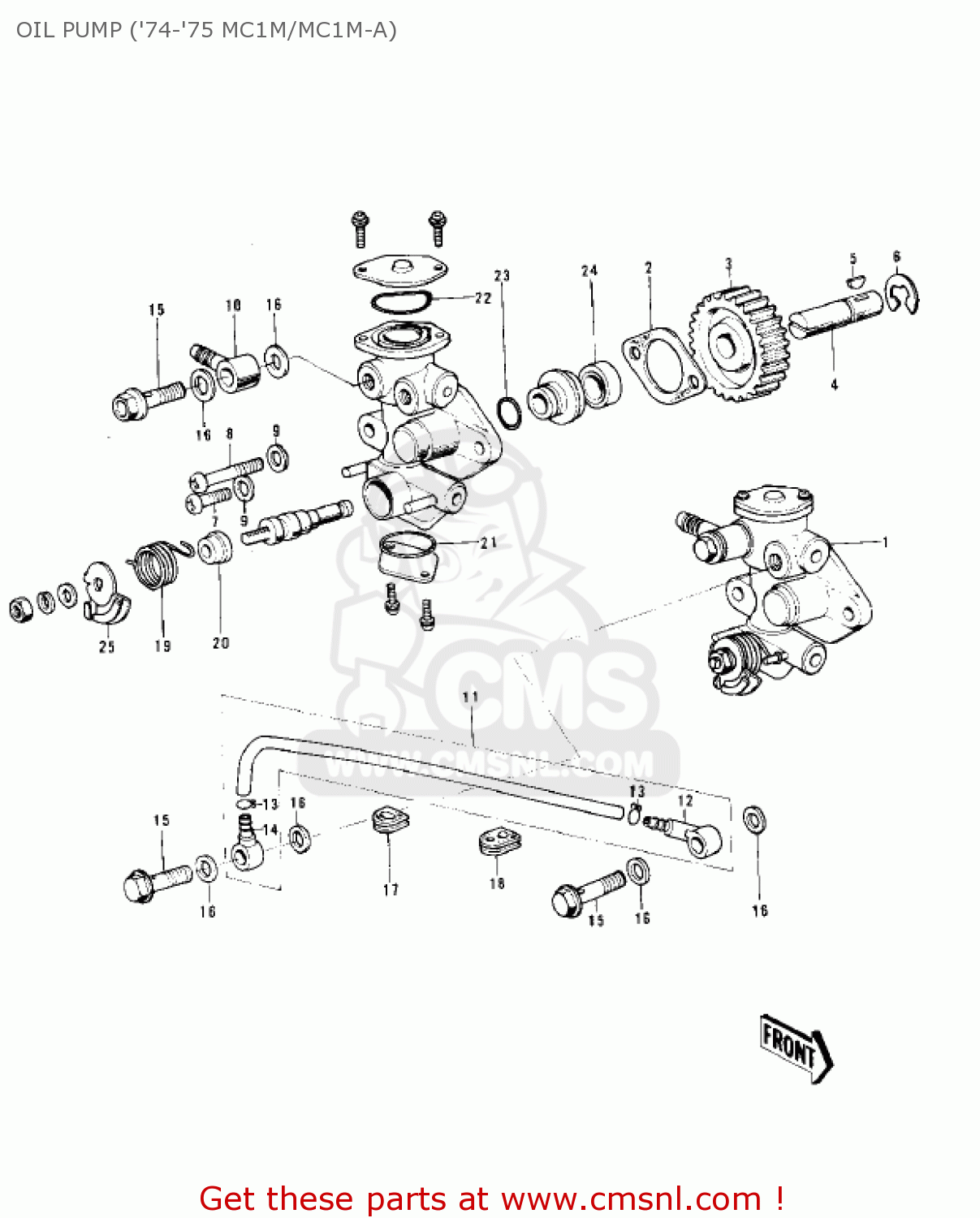 OIL PUMP ('74-'75 MC1M/MC1M-A) MC1 MIDIBIKE 1973 USA CANADA