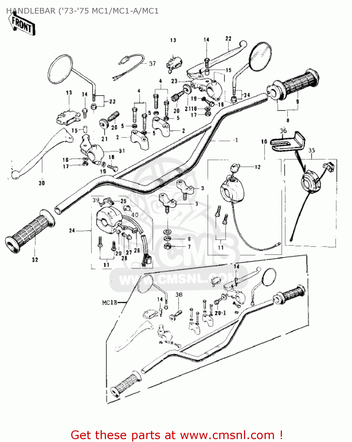 HANDLEBAR ('73-'75 MC1/MC1-A/MC1 MC1 MIDIBIKE 1973 USA CANADA