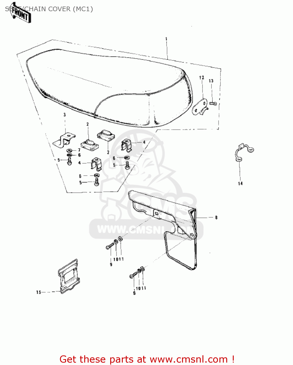 SEAT/CHAIN COVER (MC1) MC1 MIDIBIKE 1973 USA CANADA