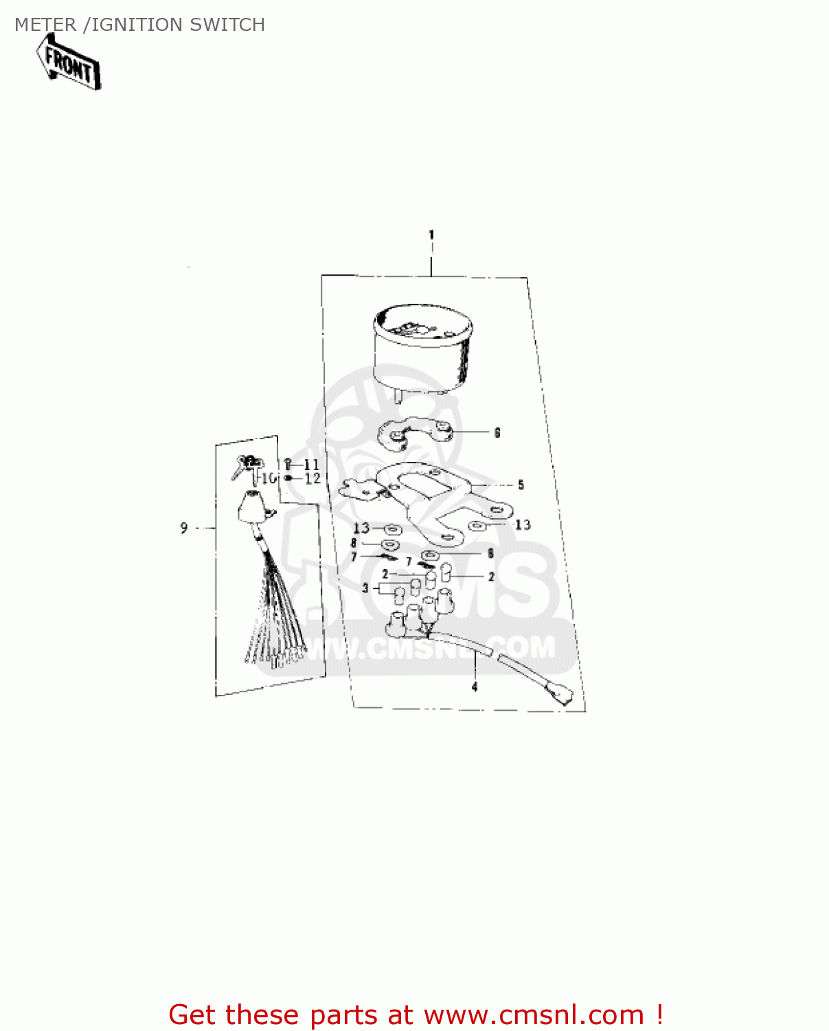 METER /IGNITION SWITCH MC1 MIDIBIKE 1973 USA CANADA