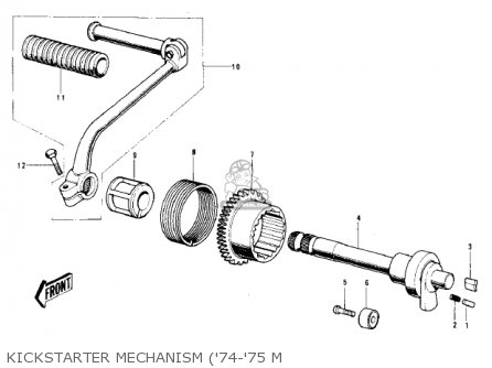 KICKSTARTER MECHANISM ('74-'75 M - MC1 MIDIBIKE 1973 USA CANADA