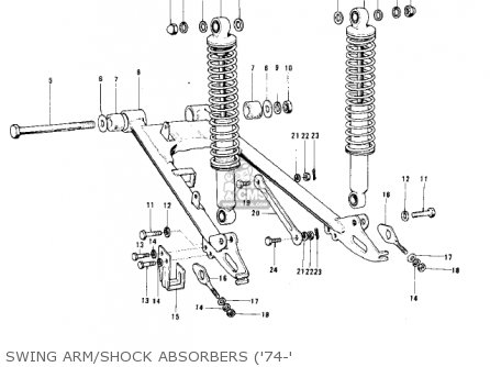 SWING ARM/SHOCK ABSORBERS ('74-' - MC1 MIDIBIKE 1973 USA CANADA