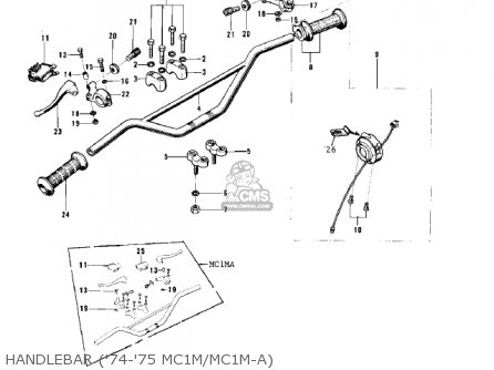 HANDLEBAR ('74-'75 MC1M/MC1M-A) - MC1 MIDIBIKE 1973 USA CANADA