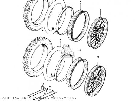 WHEELS/TIRES ('74-'75 MC1M/MC1M- - MC1 MIDIBIKE 1973 USA CANADA