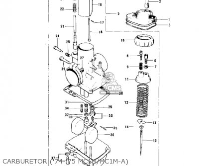 CARBURETOR ('74-'75 MC1M/MC1M-A) - MC1 MIDIBIKE 1973 USA CANADA