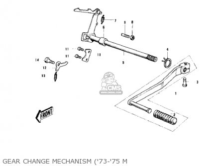 GEAR CHANGE MECHANISM ('73-'75 M - MC1 MIDIBIKE 1973 USA CANADA
