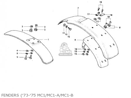 FENDERS ('73-'75 MC1/MC1-A/MC1-B - MC1 MIDIBIKE 1973 USA CANADA