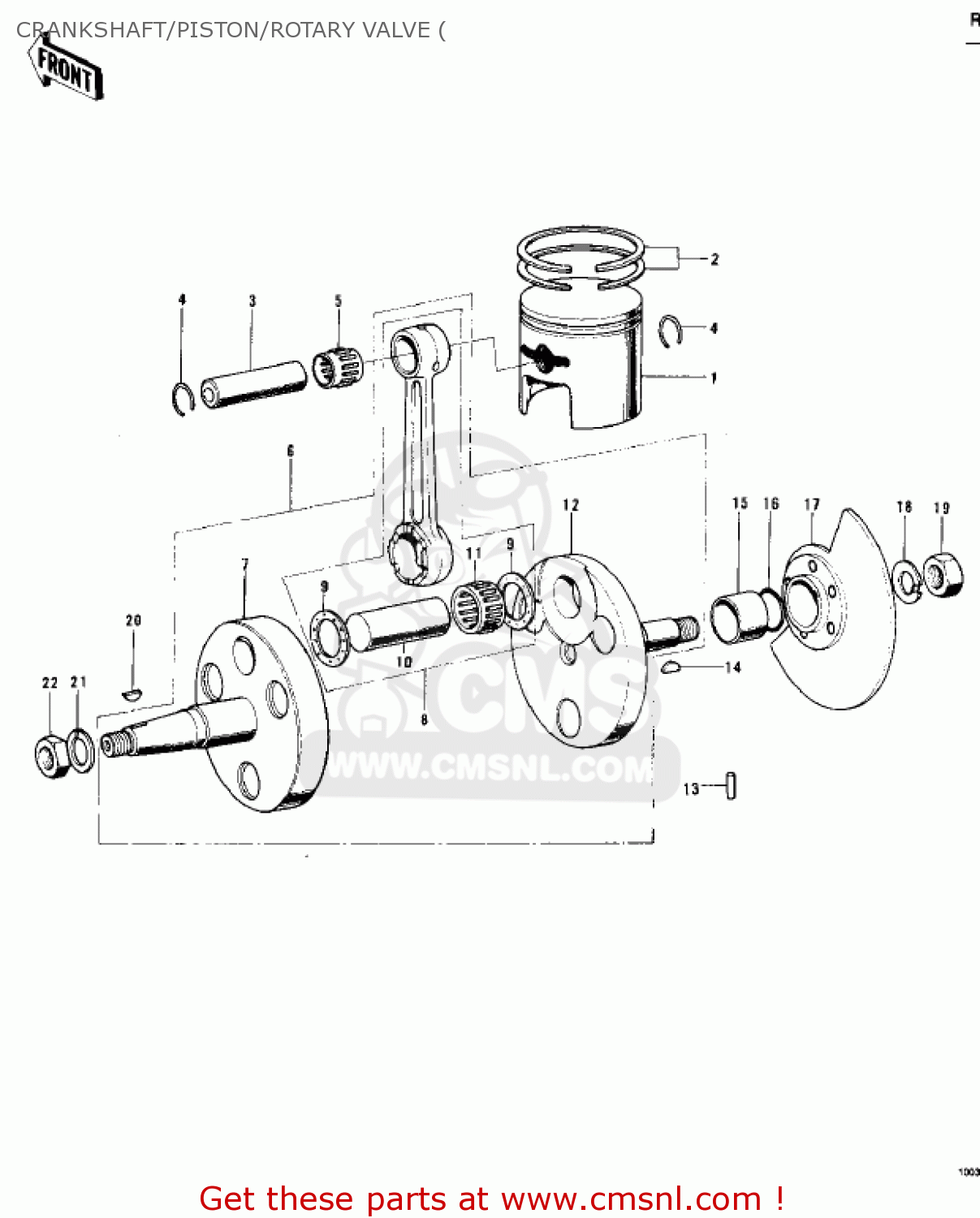 CRANKSHAFT/PISTON/ROTARY VALVE ( MC1A 1974 USA CANADA