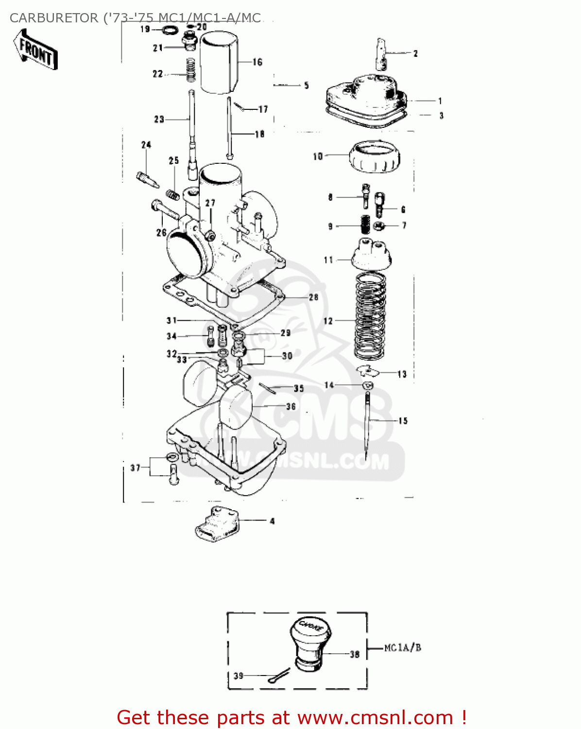 CARBURETOR ('73-'75 MC1/MC1-A/MC MC1A 1974 USA CANADA