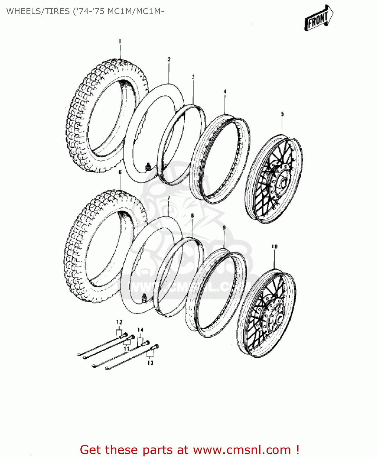 WHEELS/TIRES ('74-'75 MC1M/MC1M- MC1A 1974 USA CANADA