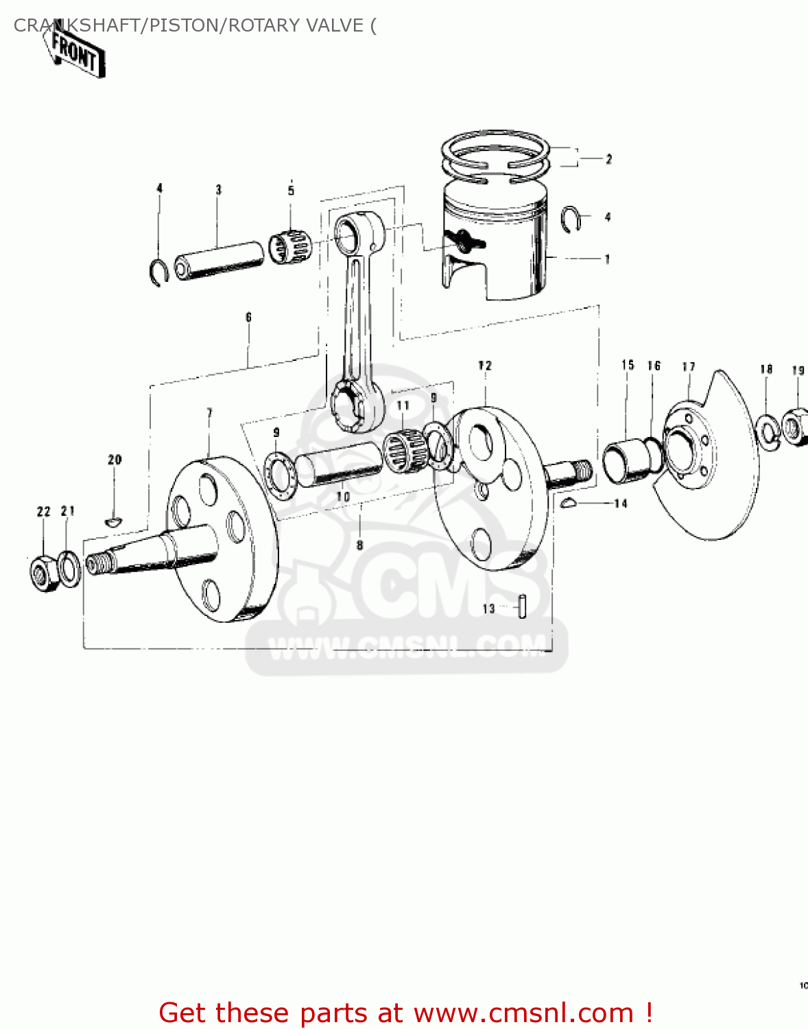 CRANKSHAFT/PISTON/ROTARY VALVE ( MC1A 1974 USA CANADA