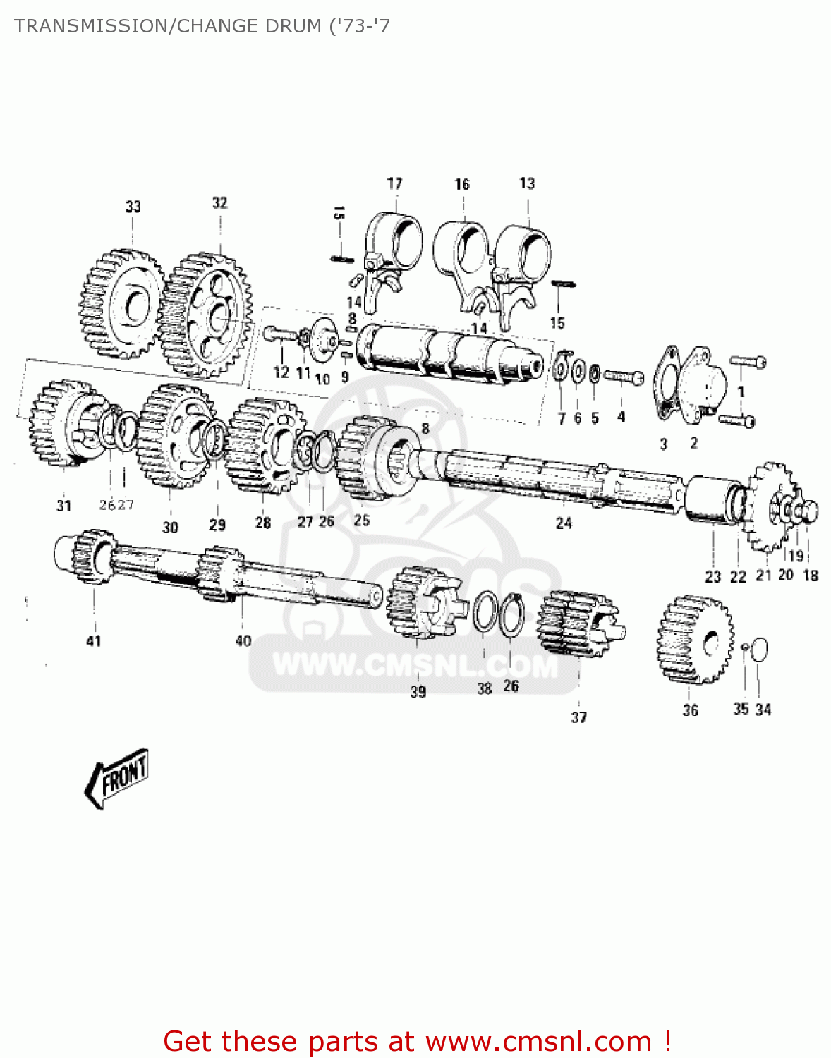 TRANSMISSION/CHANGE DRUM ('73-'7 MC1A 1974 USA CANADA