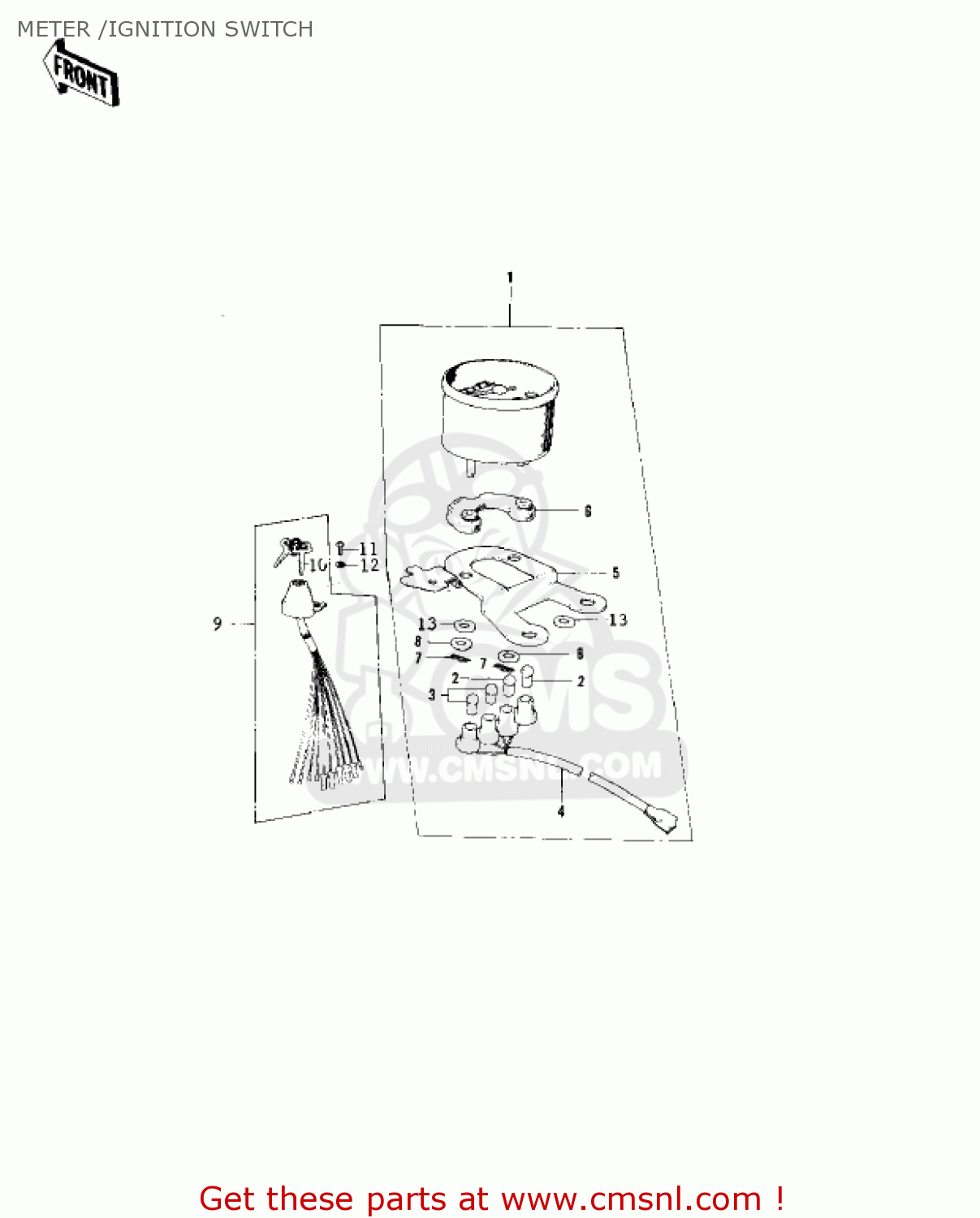 METER /IGNITION SWITCH MC1A 1974 USA CANADA