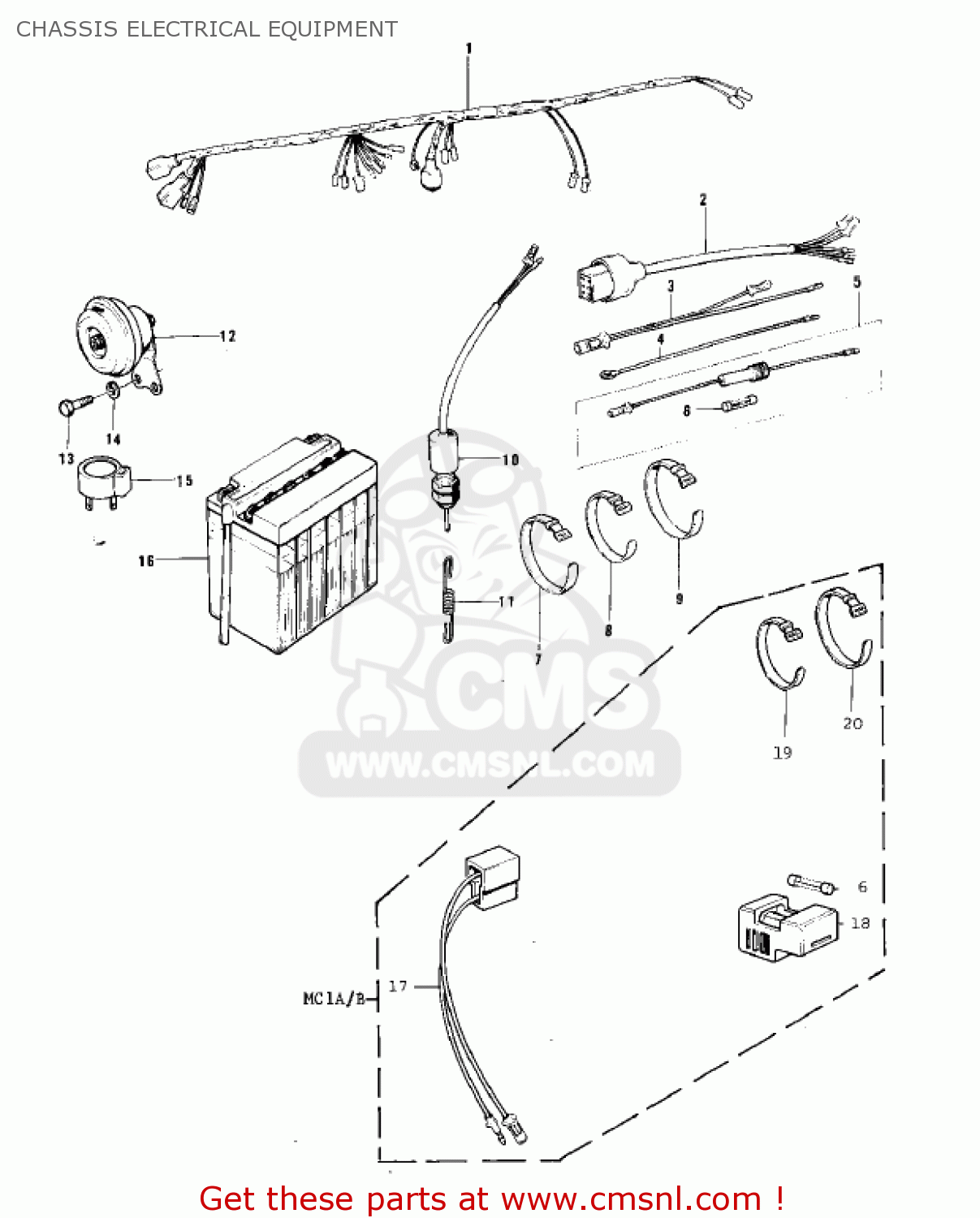 CHASSIS ELECTRICAL EQUIPMENT MC1A 1974 USA CANADA