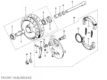 FRONT HUB/BRAKE - MC1A 1974 USA CANADA