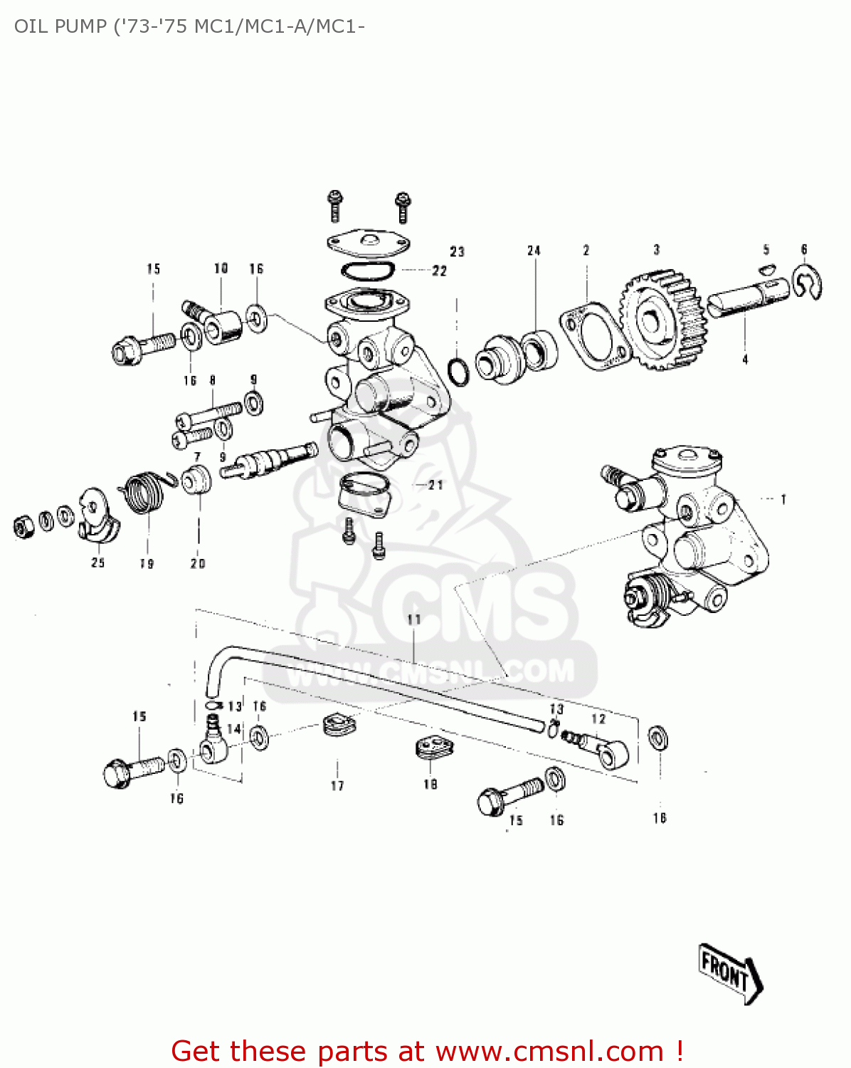 OIL PUMP ('73-'75 MC1/MC1-A/MC1- MC1B 1975 USA CANADA