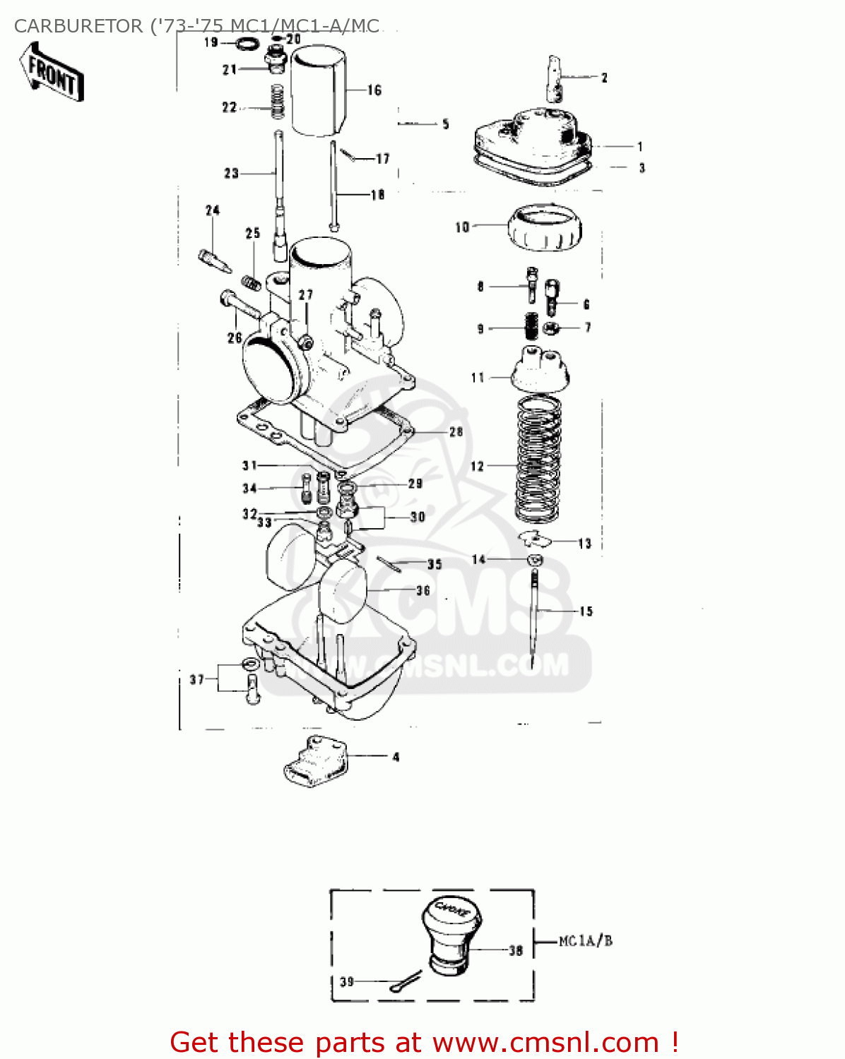 CARBURETOR ('73-'75 MC1/MC1-A/MC MC1B 1975 USA CANADA
