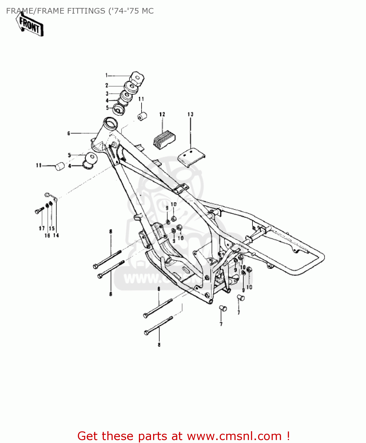 FRAME/FRAME FITTINGS ('74-'75 MC MC1B 1975 USA CANADA