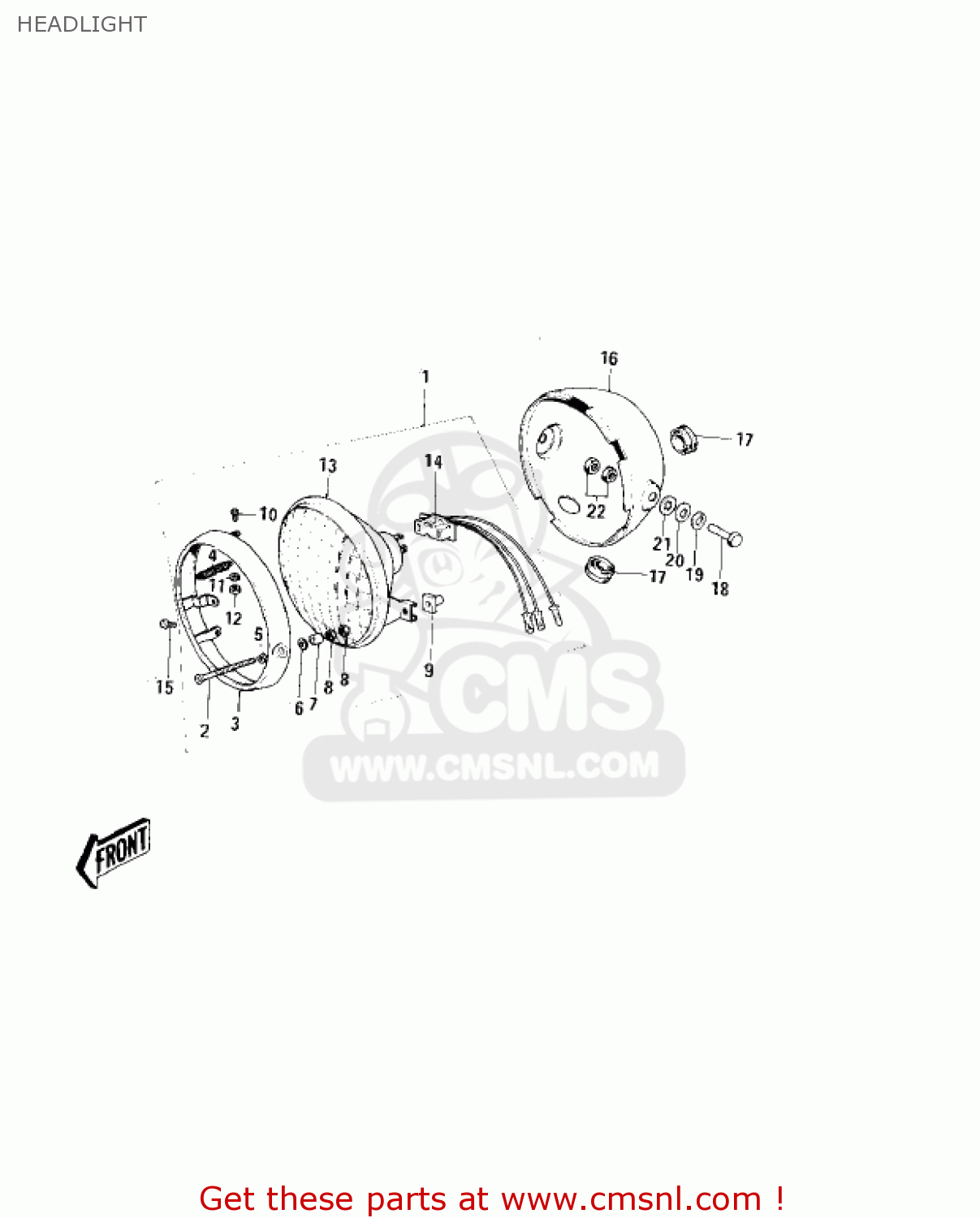 HEADLIGHT MC1B 1975 USA CANADA