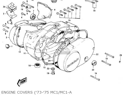 ENGINE COVERS ('73-'75 MC1/MC1-A - MC1B 1975 USA CANADA