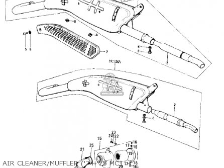 AIR CLEANER/MUFFLER ('74-'75 MC1 - MC1B 1975 USA CANADA