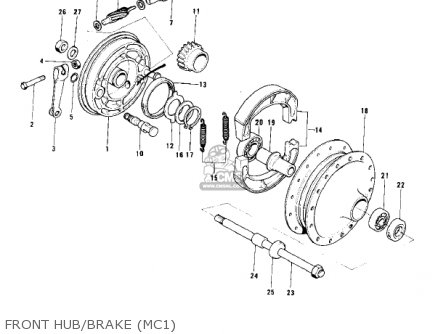 FRONT HUB/BRAKE (MC1) - MC1B 1975 USA CANADA