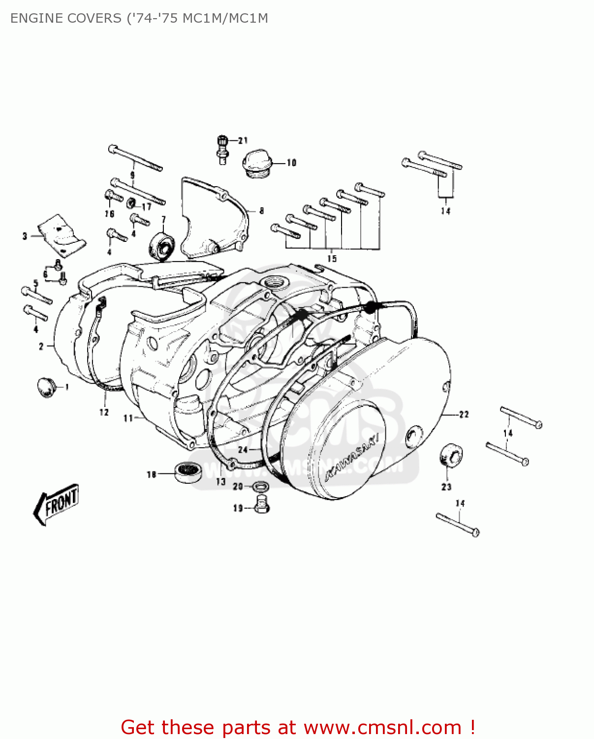 ENGINE COVERS ('74-'75 MC1M/MC1M MC1M 1974 USA CANADA