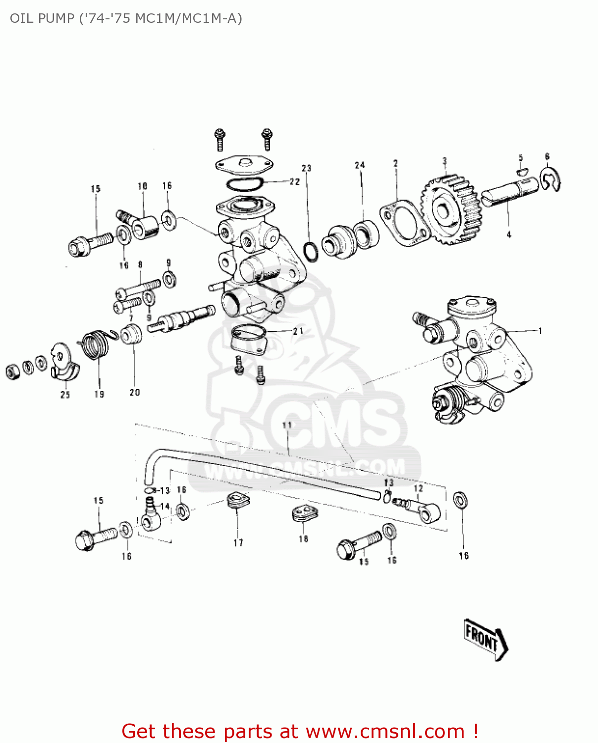 OIL PUMP ('74-'75 MC1M/MC1M-A) MC1M 1974 USA CANADA