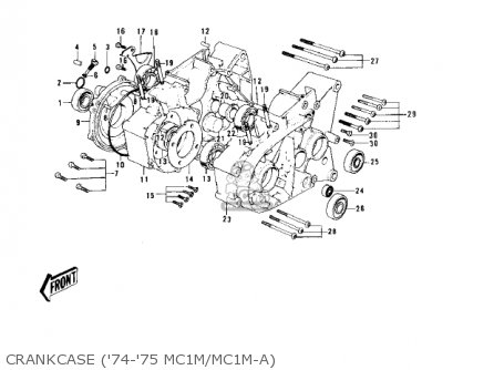 CRANKCASE ('74-'75 MC1M/MC1M-A) - MC1M 1974 USA CANADA