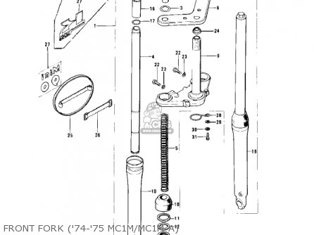 FRONT FORK ('74-'75 MC1M/MC1M-A) - MC1M 1974 USA CANADA