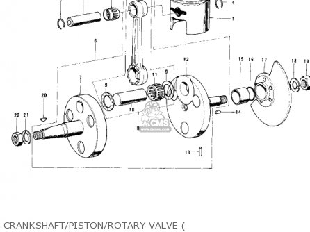 CRANKSHAFT/PISTON/ROTARY VALVE ( - MC1M 1974 USA CANADA